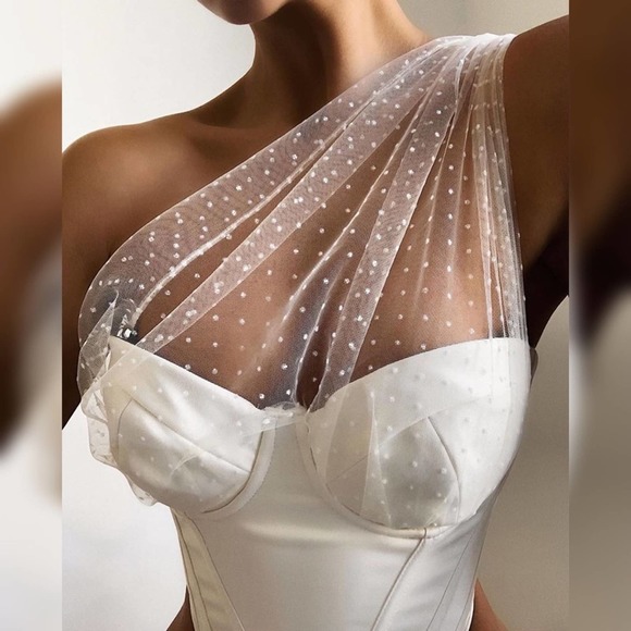 House of CB White One-Shoulder Top - Picture 12 of 14